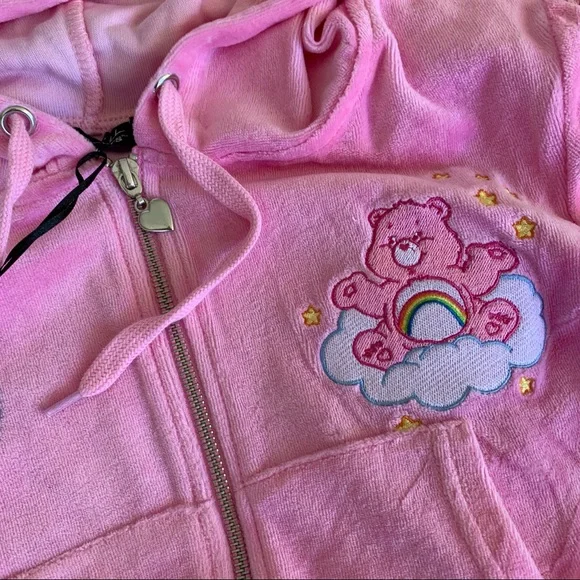 Dolls Kill Pink Hoodie with Bear Embroidery - Picture 2 of 4